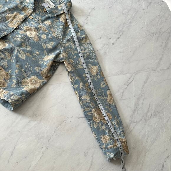 Vintage Coldwater Creek denim floral button up jacket women’s medium beige light - Picture 7 of 11